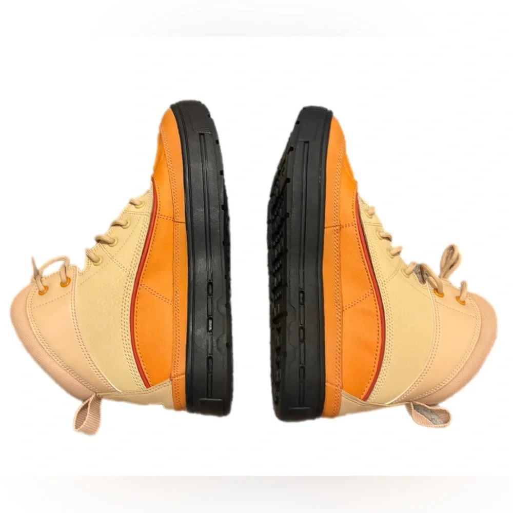 Nike Cream and Orange‎ High-Tops with Blue Swoosh
